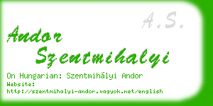 andor szentmihalyi business card